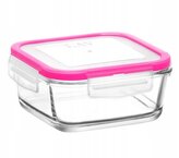 dóza 0,72l FRESCO, 1ks, 14,2x14,2x5,9cm, víčko plast, sklo