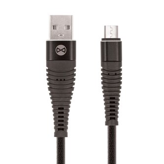 Kabel Forever Shark USB/microUSB 1m 2A textilní černý