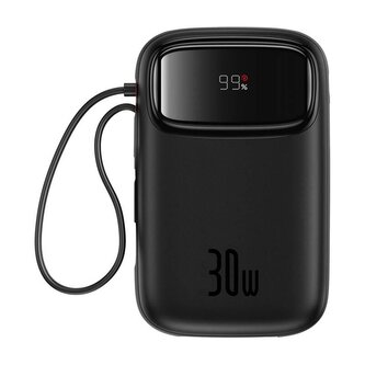 Powerbanka Baseus Qpow2 10000mAh, 30W, s kabelem USB-C černá