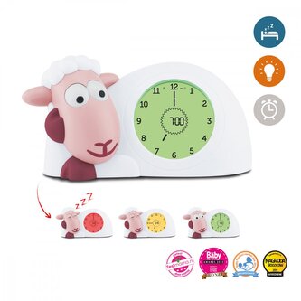 Zazu Ovečka SAM růžová - tréninkový budík s nočním světlem