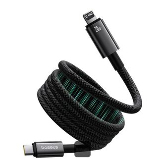 Magnetický kabel Baseus Tungsten USB-C/Lightning 1m 20W černý