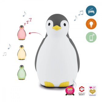 Zazu Tučňák PAM šedý - sleeptrainer s bezdrátovým reproduktorem