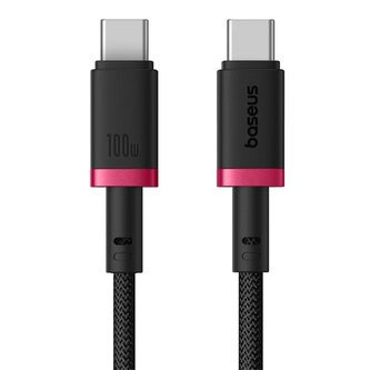 Kabel Baseus Dura USB-C/USB-C 1m 100W červeno černý