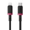 Kabel Baseus Dura USB-C/Lightning 1m 20W černo červený