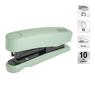 Novus sešívačka B 10 Professional Color ID 2.0, 15 listů, mátově zelená