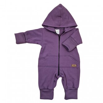 Dětský teplákový overal s prodlouženými náplety, purple, vel. 86; 86 (12-18m)