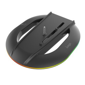 iPega P5S035SAH Vertikální Stojan (2xUSB-A) s RGB pro PS5 Slim/PS5 Pro Black (Pošk. Balení)