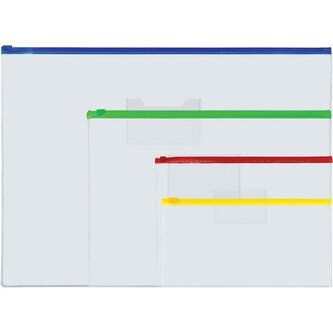 Koperta A4 płaska PVC z suwakiem mix