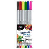 Cienkopisy 6 kolorów KIDEA