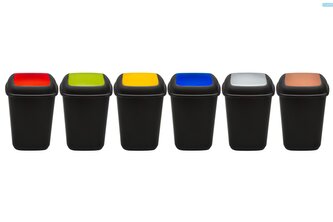 Odpadkový koš na tříděný odpad 45 l s víkem - hnědý, bio odpad