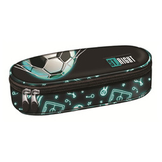 Piórnik saszetka usztywniona z wewnętrzną klapką. Neon Football