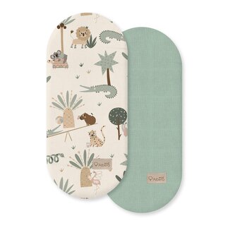 ALBERO MIO Prześcieradło do gondoli 2-pak CP4 Zabawa w tropikach