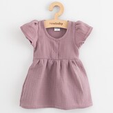 Kojenecké mušelínové šaty New Baby lavender - velikost 62 (3-6m)