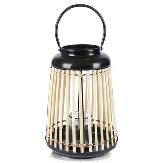 KOOPMAN, 44369 Lucerna BAMBUS 24 x 32 cm, černá/natur