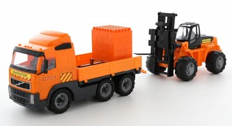 Wader-Polesie 36858 Ciężarówka z rampą + wózek widłowy