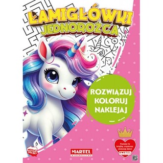 Łamigłówki jednorożca z naklejkami