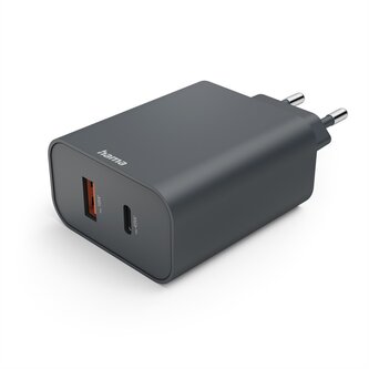 Hama rychlá USB nabíječka USB-C + USB-A, PD/QC, 45 W, Ecosential
