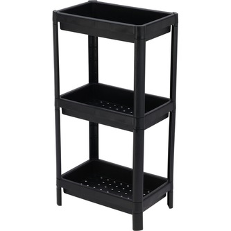 HOMESTYLING Plastový regál 3patrový 71 cm černá KO-009000020