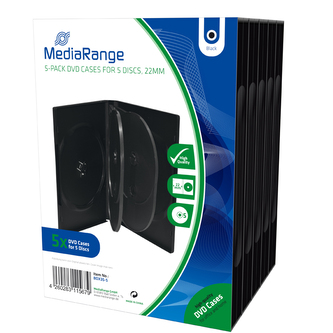 MEDIARANGE 5 DVD 22mm černý - 5ks/bal