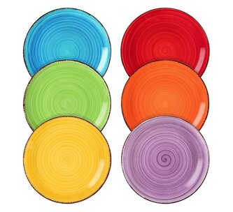 HIT Jídelní sada talířů 6 ks 26 cm barevné COLOURS HT-24326776