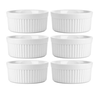 HIT Creme Brulée zapékací miska suflé sada 6 ks bílá 12 x 5 cm HT-24302129