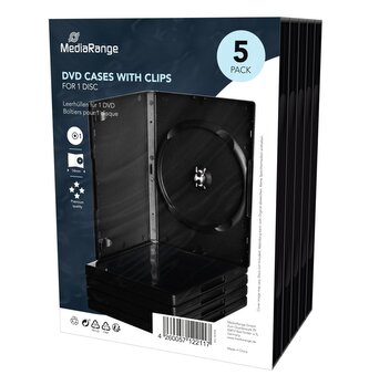 MEDIARANGE 1 DVD 14mm černý - 5 ks/bal
