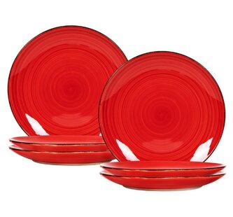 HIT Dezertní talíře sada 6 ks 19 cm červené RUBY RED HT-24326390