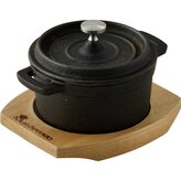 MASTERPRO Kastrol litinový s podstavcem COOK & SHARE 10 cm s černá BGMP-3804-4