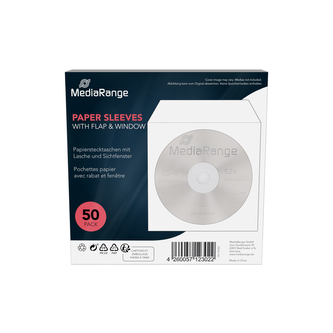 MEDIARANGE obálka papír s klopou a okénkem - 50ks/bal