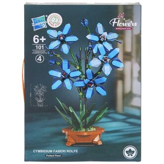 Klocki kwiat storczyk w doniczce CH-7072901