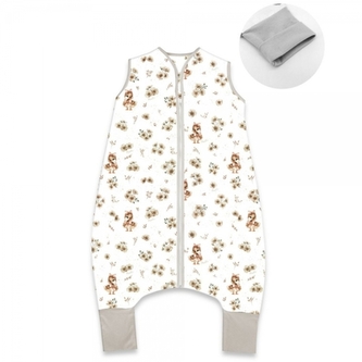 Letní spací vak se zahrnovacími nohavičkami, bavlna, Kačenky - bílá, béžová, M Letní spací vak se zahrnovacími nohavičkami, bavlna, Kačenky - bílá, béžová, M