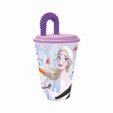 KELÍMEK S BRČKEM LEDOVÉ KRÁLOVSTVÍ 430ML, PLAST