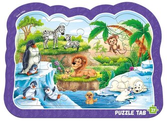 Puzzle ramkowe. Zwierzęta w zoo