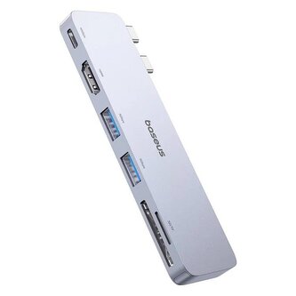 Dokovací stanice 6v1 Baseus Ultra Joy 100W 1xUSB-C, 2xUSB, 1xHDMI, SD/microSD slot šedá