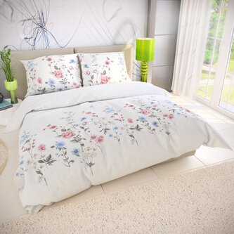 Prodloužené bavlněné povlečení DELUX 140x220, 70x90cm LOUKA růžová