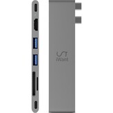 iWant 7v1 Pro Hub 8K s USB-C  vesmírně šedý