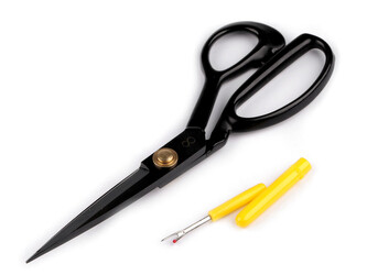 Krejčovské nůžky délka 23 cm s páráčkem - 1 ks - černá Krejčovské nůžky délka 23 cm s páráčkem - 1 ks - černá