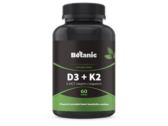 Vitamín D3 + K2 - s MCT olejem v kapslích, 60kap.