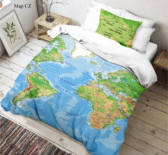 3D povlečení 140x200, 70x90cm Mapa světa 3D povlečení 140x200, 70x90cm Mapa světa