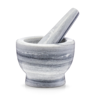 ZELLER Hmoždíř s tloučkem mramor, šedý průměr 12cm