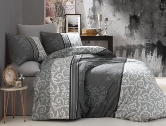 Bavlněné povlečení Ida šedá 140x200, 70x90cm