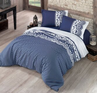 Francouzské bavlněné povlečení STANDARD CANZONE modré 240x200, 70x90cm
