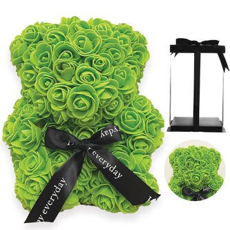 Medvídek z růží 25 cm, zelený