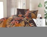 Saténové prodloužené povlečení LUXURY COLLECTION 140x220, 70x90cm KAPRADÍ hnědé