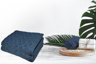 Dětský ručník Káro 40x60 cm tmavě modrý (19)