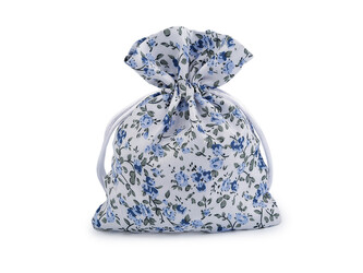 Dárkový pytlík květy 10x13 cm - 10 ks - 4 modrá světlá