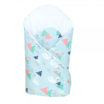 Zavinovačka pro miminko - Labutě, mátová s potiskem Zavinovačka pro miminko - Labutě, mátová s potiskem