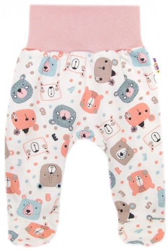 Polodupačky, bavlna Space Bear, Baby Nellys - pastel pudrová; 56 (1-2m)
