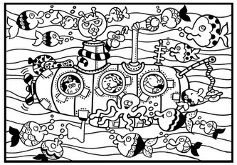 Kolorowanka welwetowa A4, Łódź Podwodna, Colorvelvet