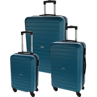 PROWORLD Sada plastových cestovních kufrů 3 ks 50 / 60 / 70 cm petrolejová KO-FB5000460